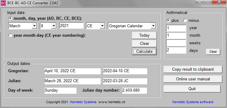 BCE-BC-AD-CE Converter screenshot