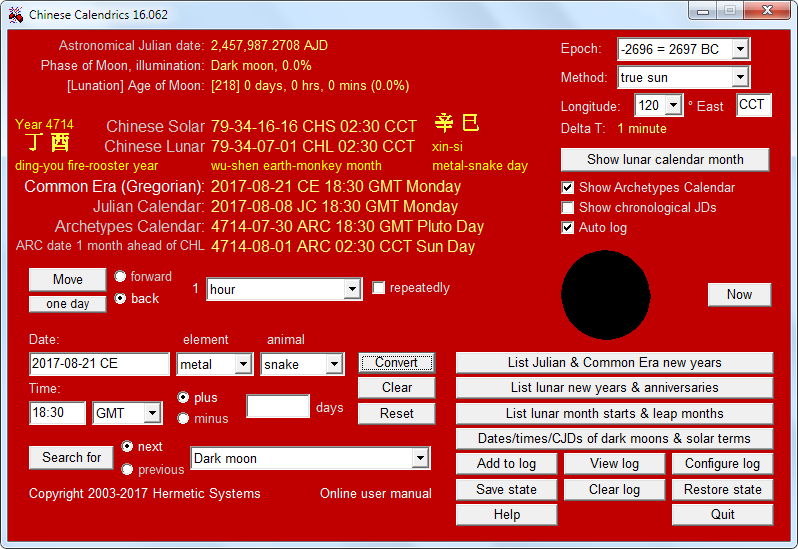 Chinese Calendrics screen shot