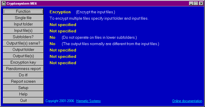 Main menu