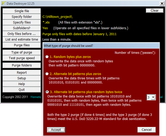 Screenshot vom Programm: Data Destroyer