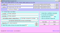 Compares single files, and files in folders and subfolders, as to whether they are the same or different.