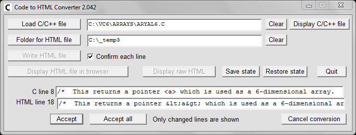 Compare changed lines