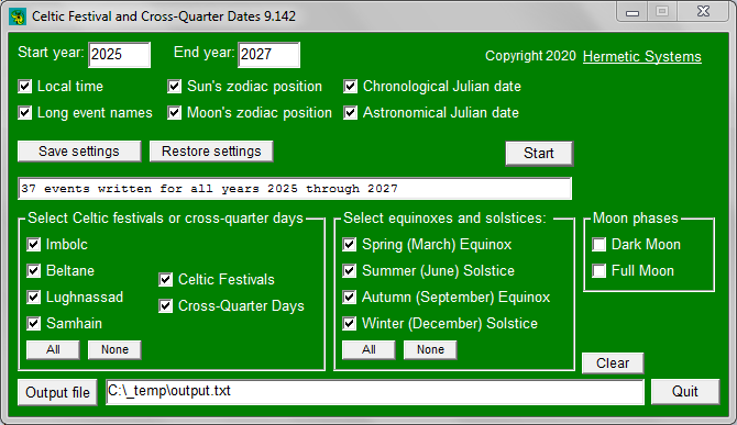 Celtic Festival and Cross-Quarter Dates screenshot