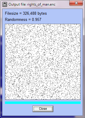 Randomness report for encrypted file