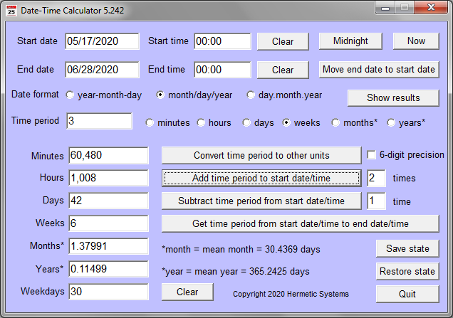 Date-Time Calculator 5.24