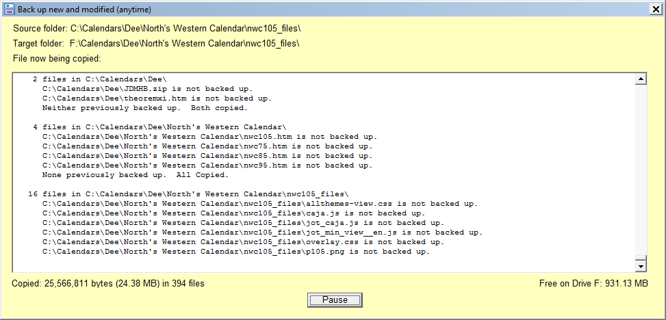 File Backup Lite reporting