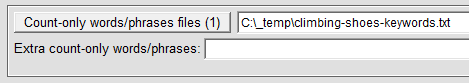 Specifying the count-only words file